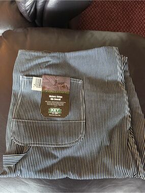 KEY Hickory Stripe Men's Work Pants - Black/White